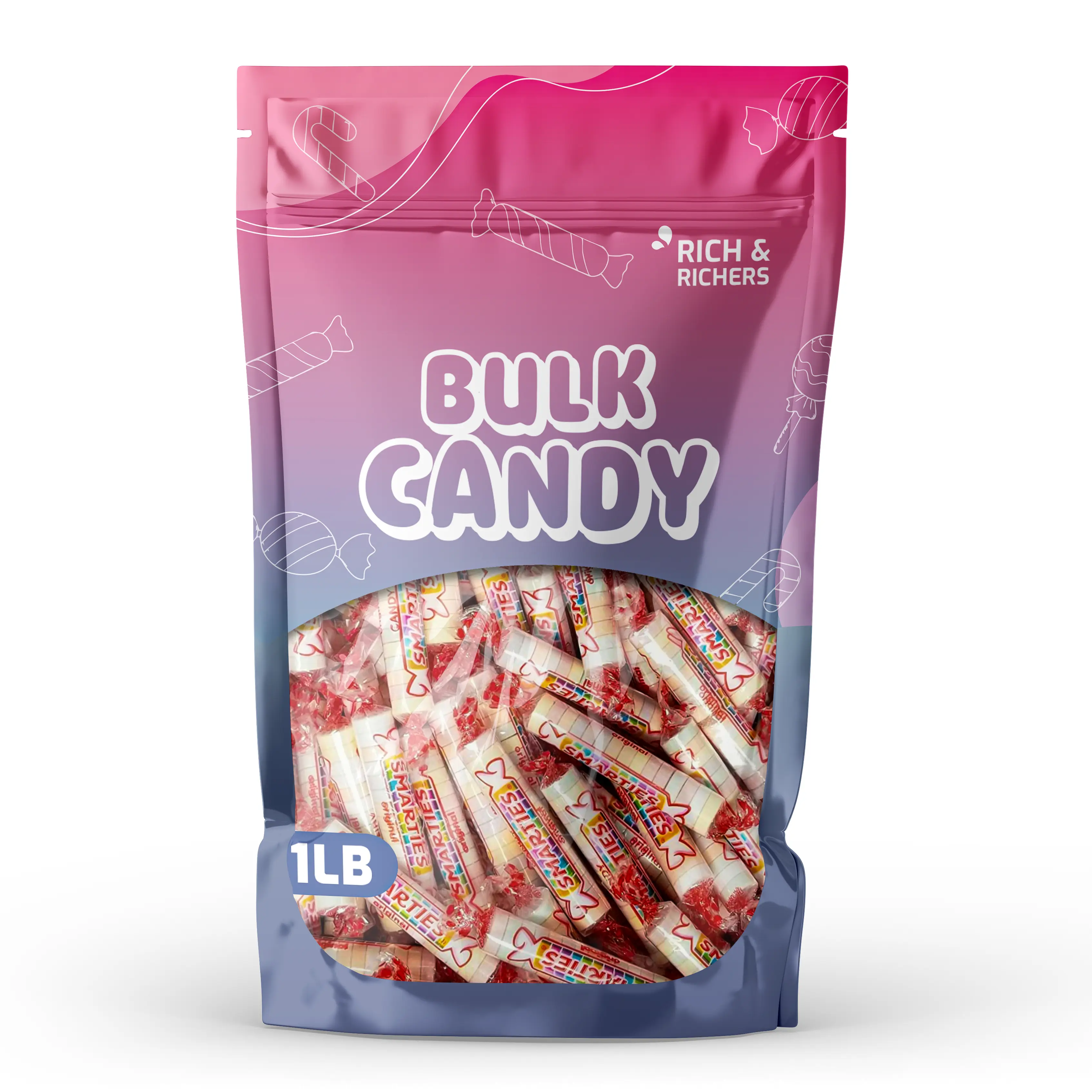 Smarties Original Candy Rolls Bulk Bag Classic Retro Sweets [1lb & 1.5lb Pouch] Individually Wrapped Pastel Tablet Candy, Top Allergen-Free Gluten-Free Treats
