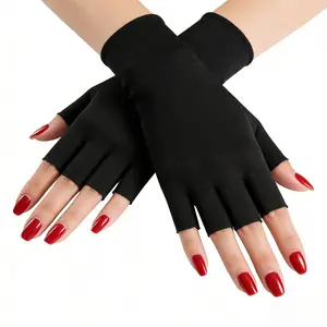 Professional UV Protection Gloves for Gel Nail Lamp, Upf50+ Sunshade Gloves for Manicures, Breathable Fingerless Unisex Gloves for Women & Men, Protects Hands From Sun & Nail Dryer, All Season Use