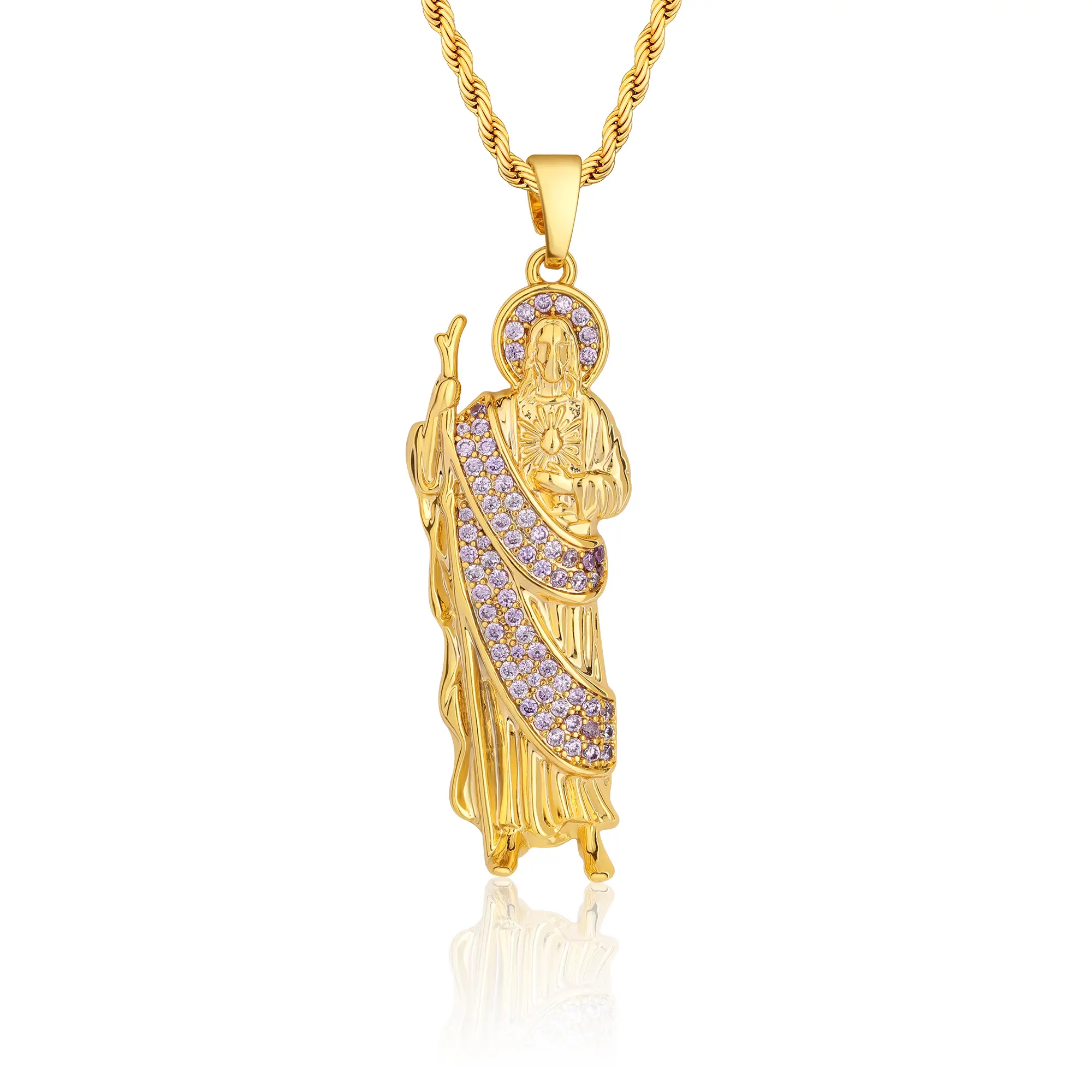 Mytys San Judas Necklaces CZ Cubic Zircon Pendant Necklace Gift for Women Girl