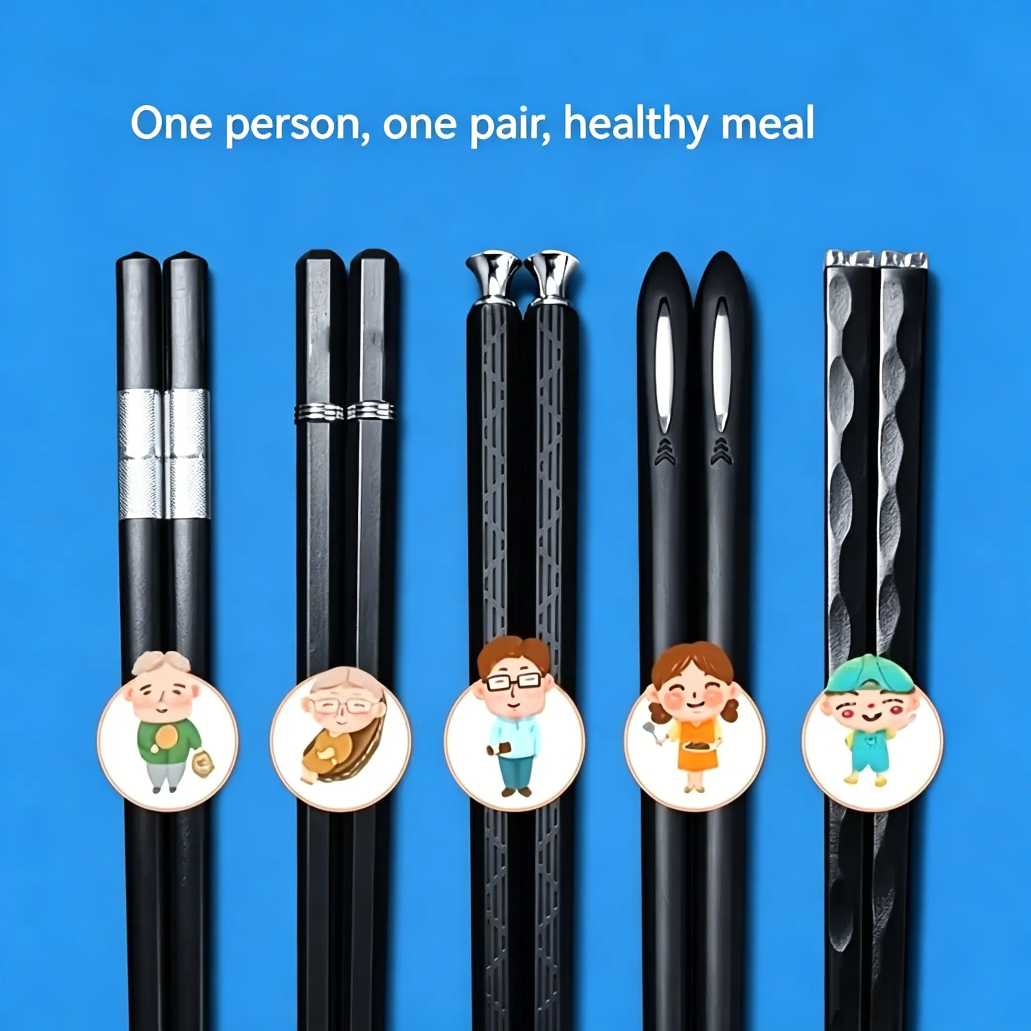 5 Pairs Deluxe Premium Chopsticks Set - Reusable, Dishwasher Safe, Non-Slip, Durable for Home Kitchen, Outdoor Restaurants And Hotels, Fiberglass Chopsticks with Gift Packaging- Unique Dining Gifts, Perfect