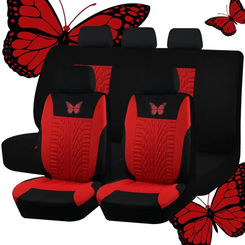Butterfly Pattern Car Seat Cover Set, Automotive Seat Covers, Polyester Seat Covers, Car Seat Protectors, Fits Most Cars, Stylish and Comfortable, Automotive Accessories