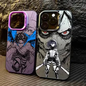 Mikasa Ackerman ATTACK ON TITAN Anime Coque for iPhone 17, 16, 15, 14, 13, 12, 11 Pro Air Plus ProMax and Samsung S26-S22 Plus anti drop phone cases, personalized phone cases.