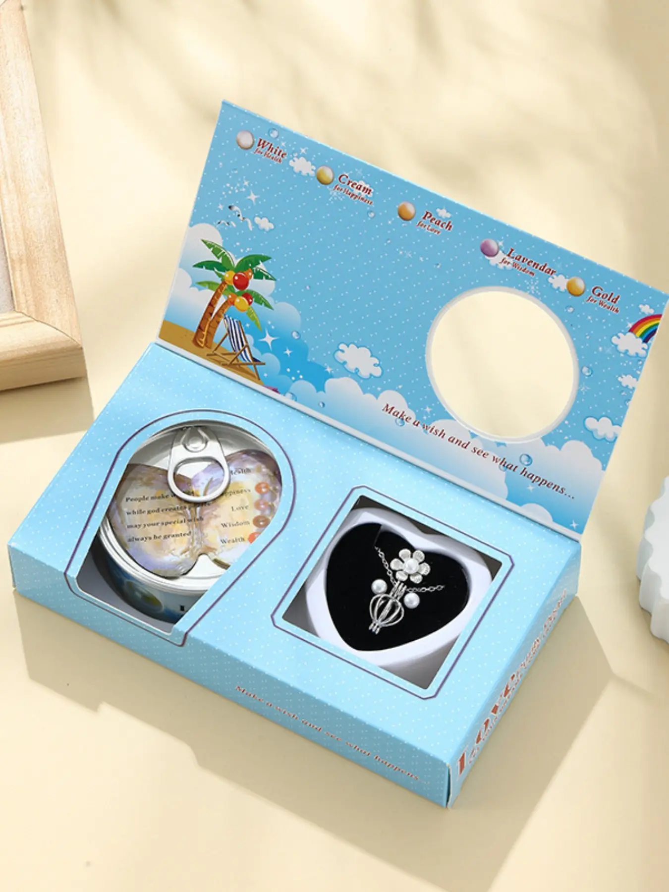 3-Piece Freshwater Pearl Geometric Design Special Gift Set with Vacuum Pack Shell, Necklace Pendant & Pearl Box, Perfect for Valentine's Day, Birthdays & Holidays