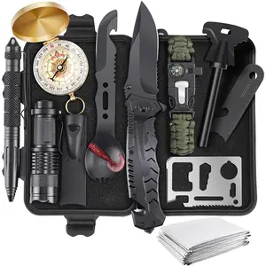 Survival Kits, Gifts for Christmas Men Dad Husband Him, 13 in 1 Survival Gear and Equipment Tactical Tools for Camping Hiking Hunting Outdoor Adventure, Cool Birthday Idea