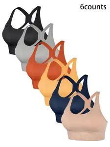 Women's Seamless Wireless Sports Bra No Underwire Adjustable Back Buckle Slim Fit Yoga Fitness Innerwear All Seasons Strappy Sports Bras