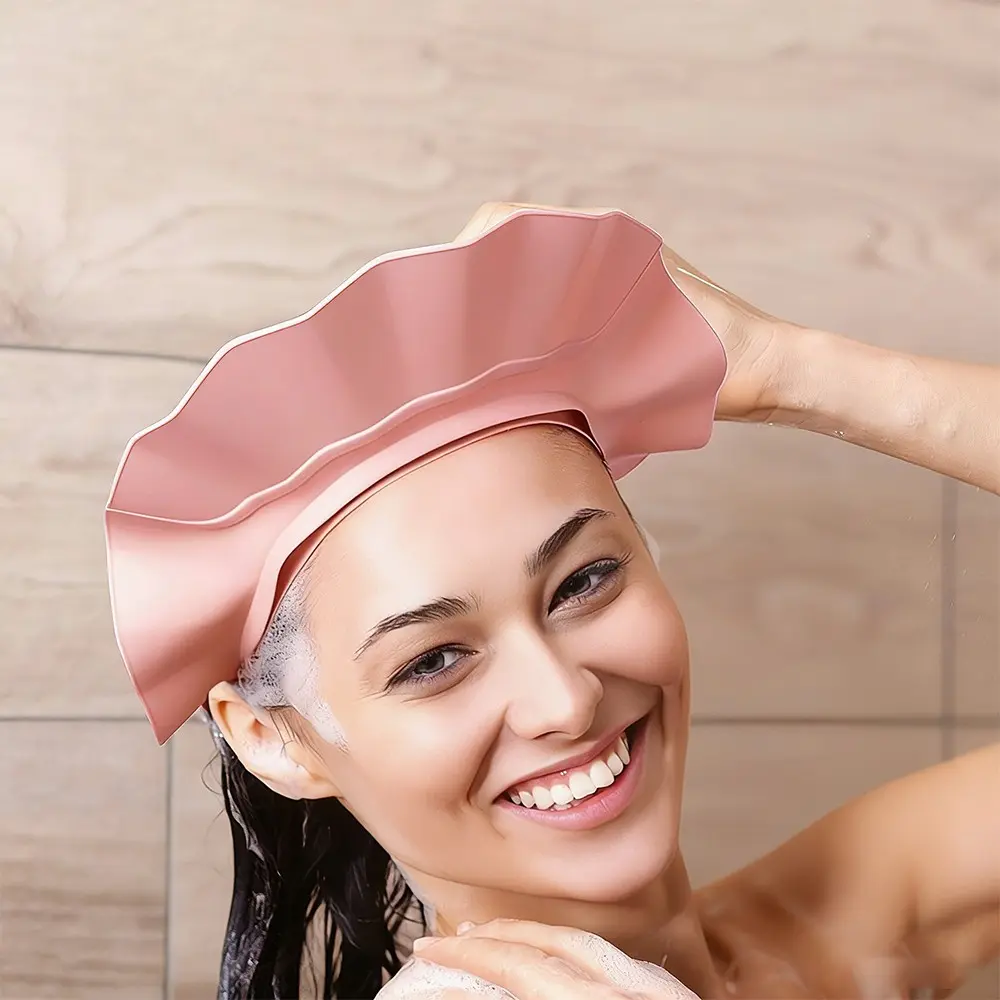 Adjustable Shower Cap for Kids & Seniors, Waterproof Design Protects Ears & Eyes, Ideal for Bathing Children & Elderly, Comfort Fit