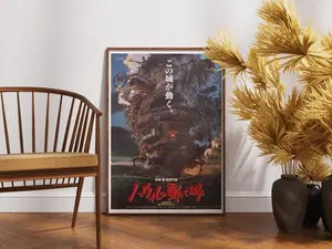 [UNFRAMED POSTER] Howl’s Moving Castle (2004) by Studio Ghibli Movie Poster, High Quality Film Print, Heavy Weight Non Reflective Wall Art A1 A2 A3 A4 (No Frame)