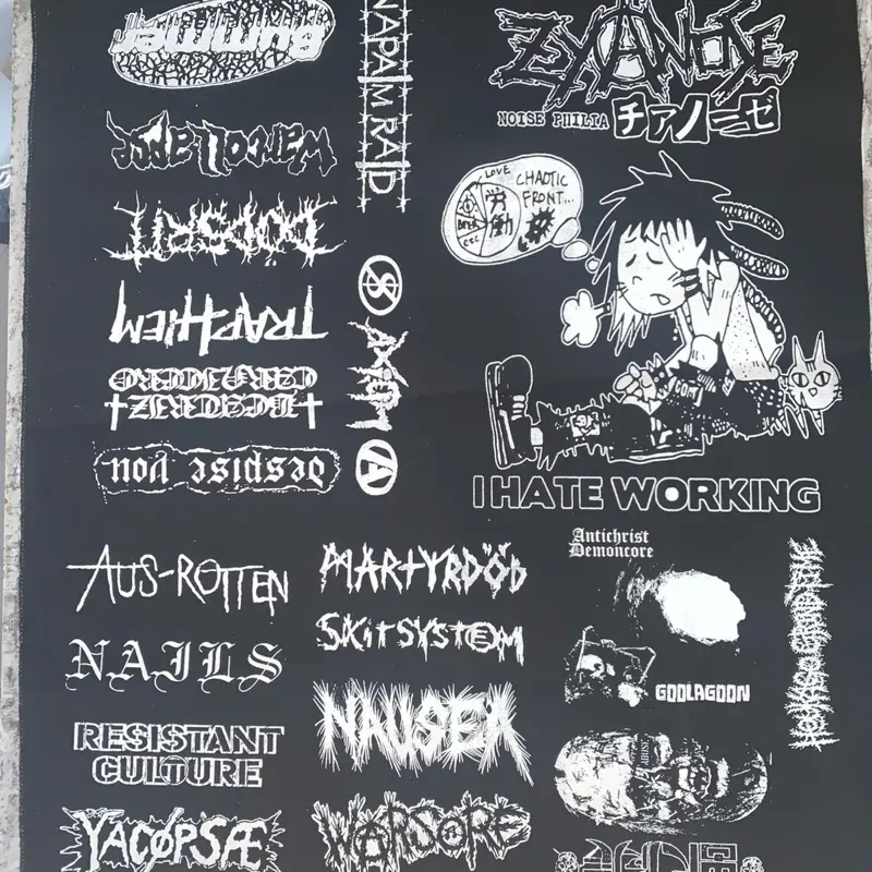 Punk patches sheet, crust punk, grindcore, goregrind diy decoration