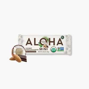 ALOHA Coconut Chocolate Almond Mini Protein Bars | 20 Minis | 6g Plant Protein, 2g Sugar Each | Certified USDA Organic, Vegan, Gluten-Free | Real Coconut + Almonds + Chocolate