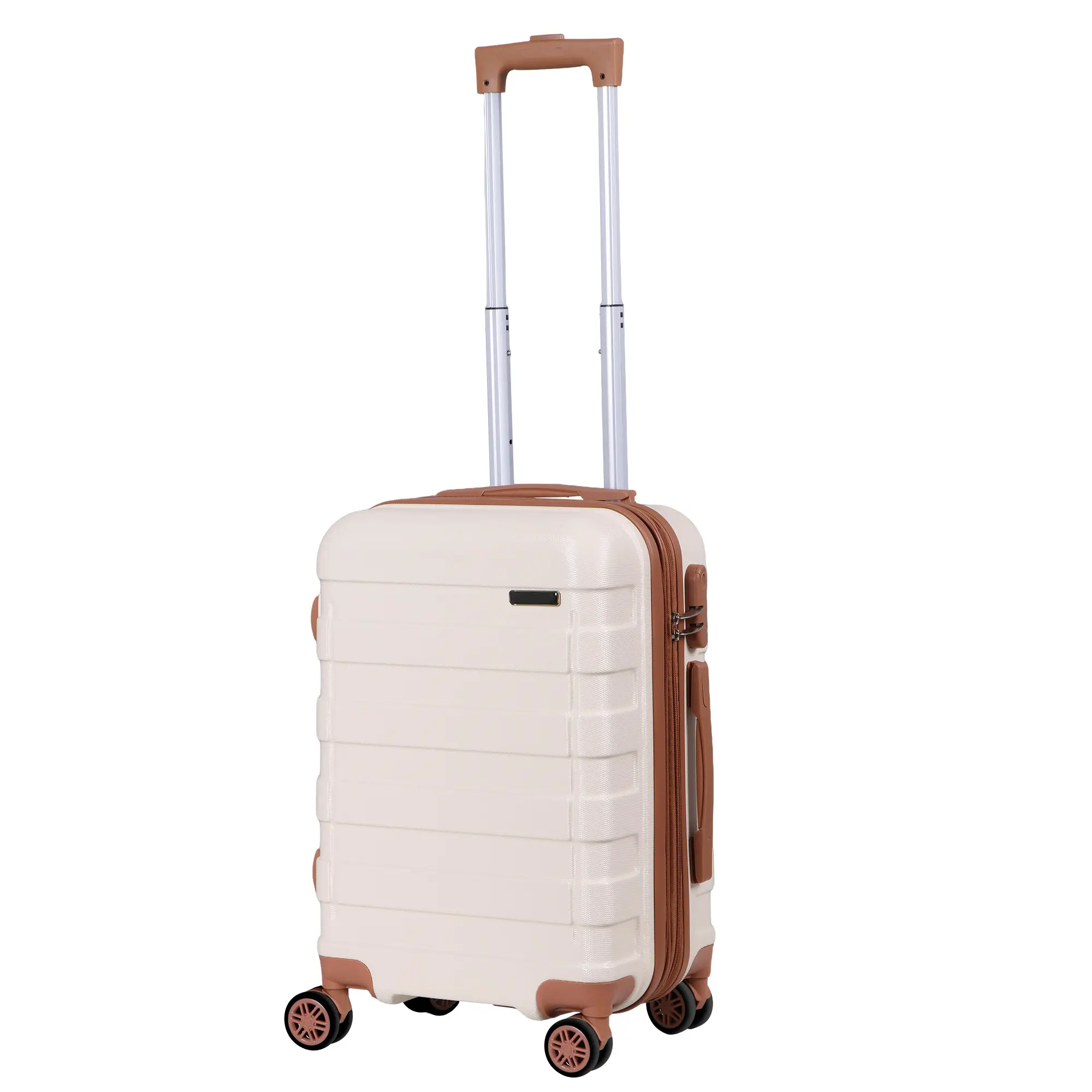 22 in Hardshell ABS Expandable Spinner Carry On Luggage, 39L Scratchproof Hardside Expandable Luggage Set with Wheels, White, Hardshell Abs Luggage