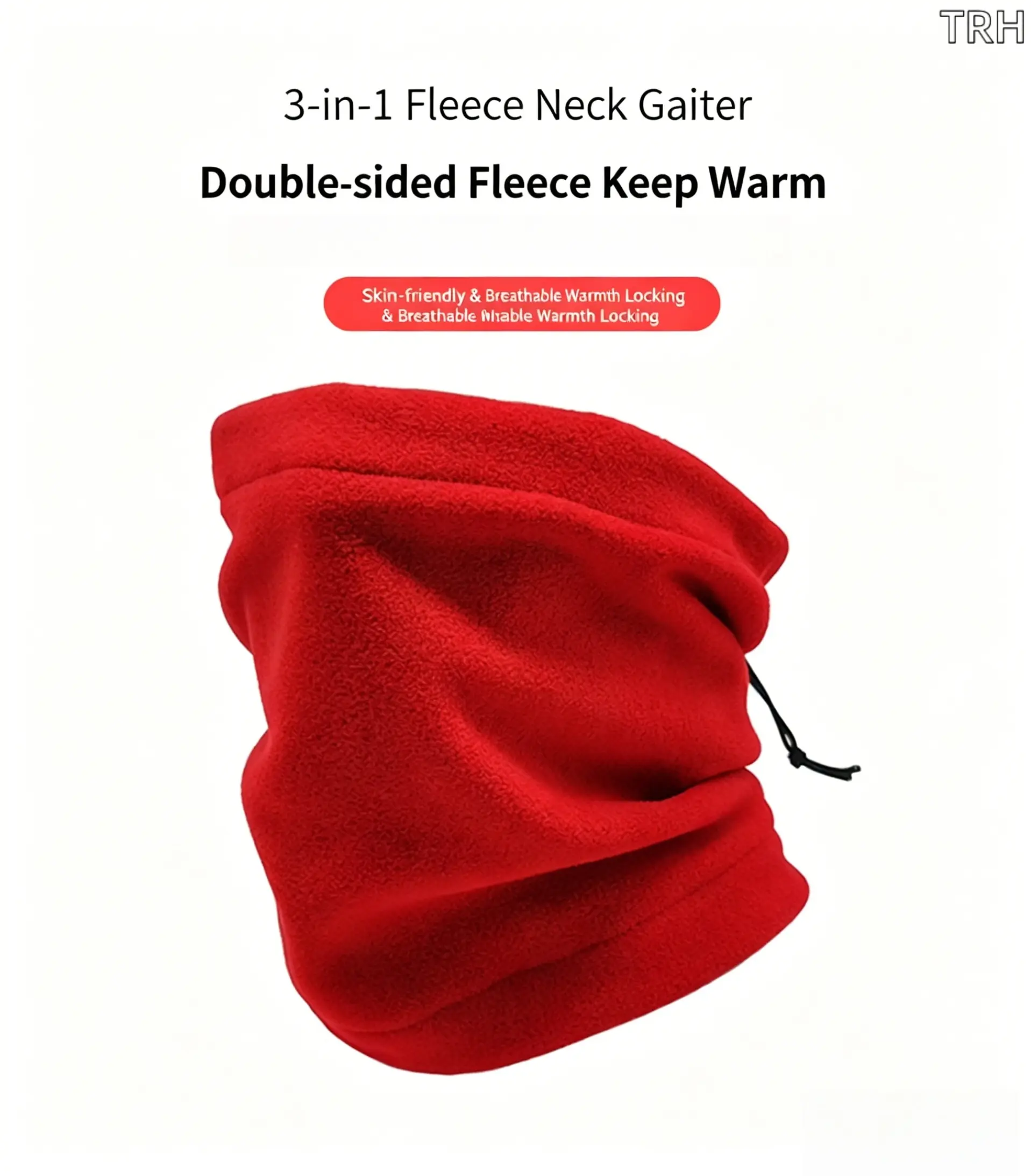 Unisex Polar Fleece Neck Gaiter, Multifunctional Plain Casual Headwear with Adjustable Drawstring Fit for Winter Outdoor Wear, Unisex Clothes, Neck Gaiter Fashion Accessory Sets, Multi-Use, Commute, Daily