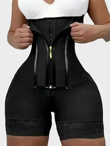 Fajas Women's High Waisted Shapewear Shaping Pants, Abdominal Control, Slim Fit, Zipper Crotch, Elegant Curve Shaping, All Seasons Wear