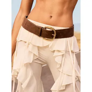 Cider WIDE FAUX SUEDE BUCKLE BELT