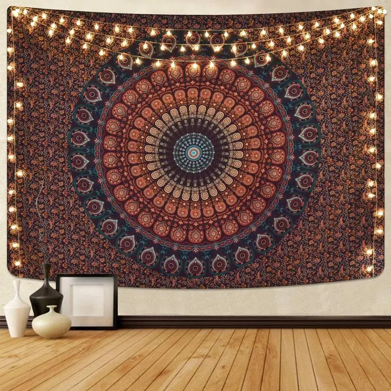 Bohemian Mandala Tapestry Hippie Tapestries Wall Hanging for Bedroom  Psychedelic Peacock Boho Tapestry