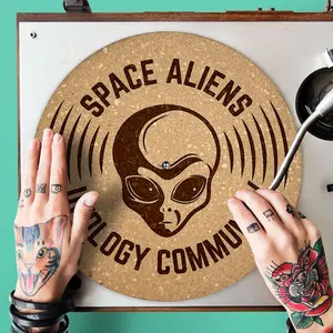 Aliens Turntable Slipmat - Audiophile-Grade Cork | Quetzal Studio