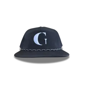 006. WATER REPELLENT 5-PANEL MULTI-LOGO | Black (Pattern Rope)