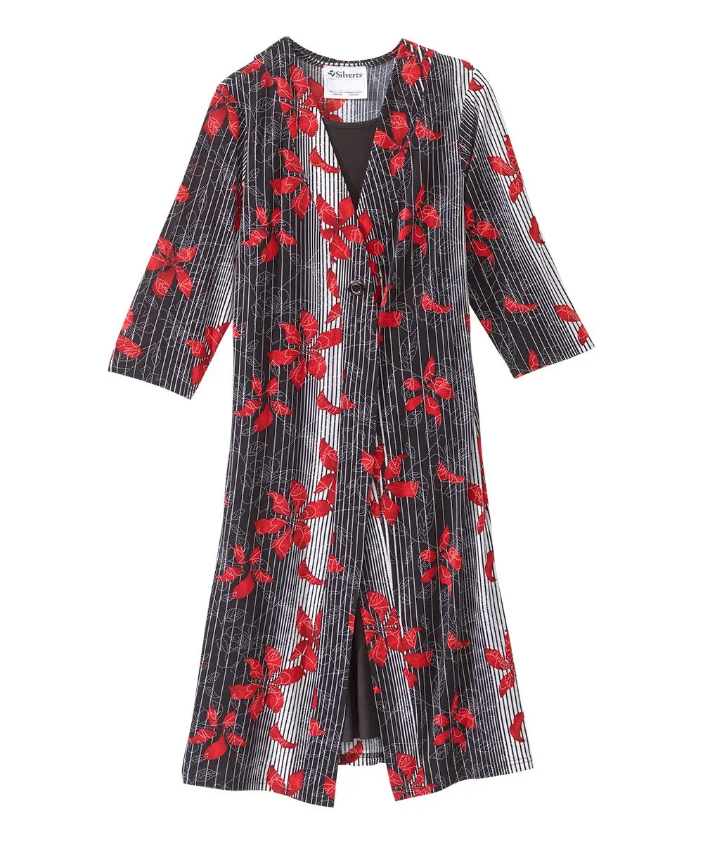 Women's Open Back Twofer Dress - Clearance, Spandex, Printed