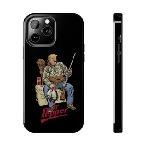 Epic Trump Hunting Dog Phone Case – Rugged Outdoor Style for iPhone 11-16 Series | Shockproof Protection with a Patriotic Twist