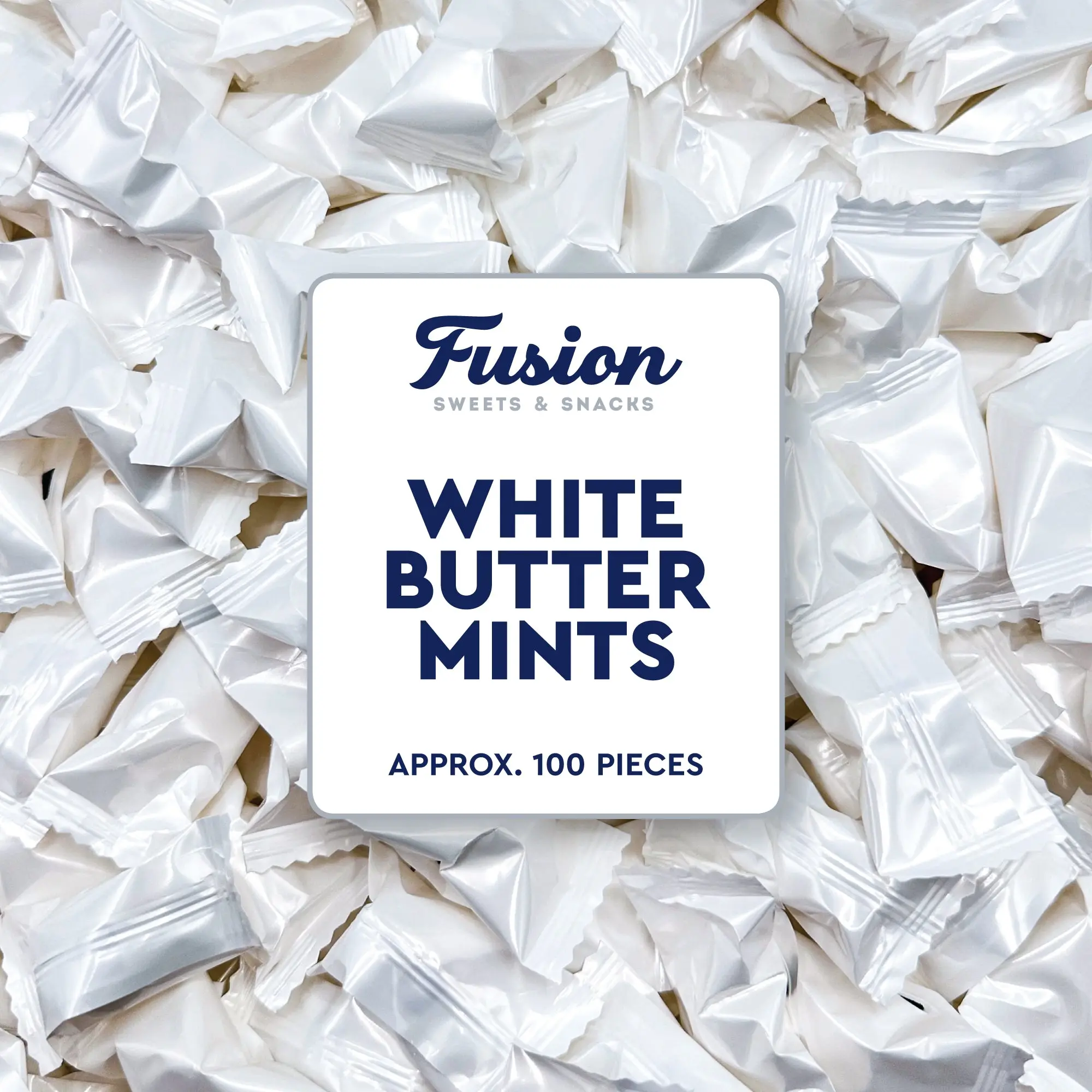 White Buttermints - 100 Count -   Butter   Mints Individually Wrapped - Wedding Mints Bulk Bag Butter Mint Candy