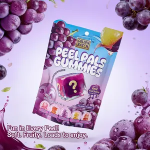 Satisfying Peelable Grape Gummies | Double Layer Real Fruit Juice Candy | Halal High VC Chewy Snack