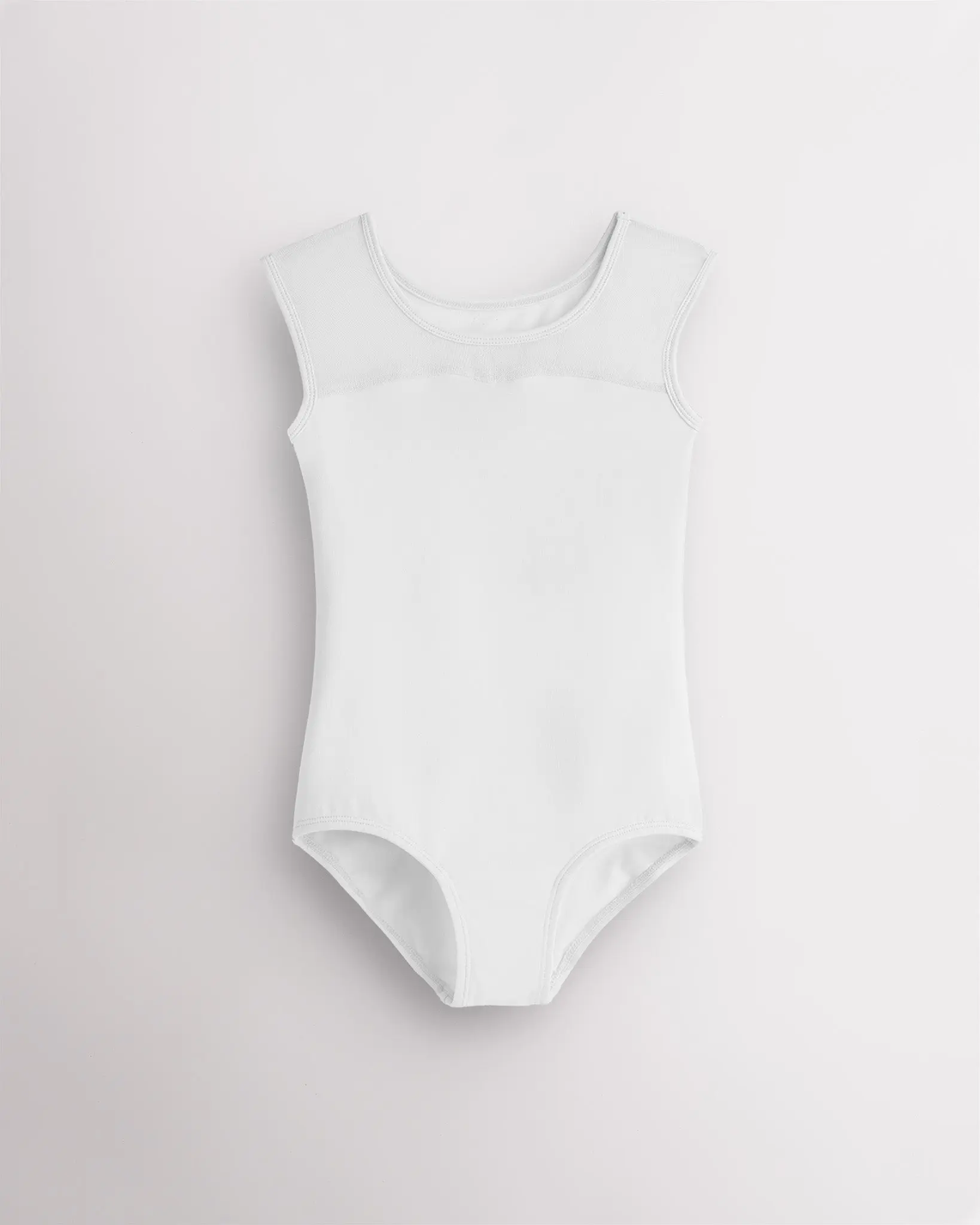 Girls' Sweetheart Cotton Tank Leotard with Mesh Insert, Ballet Outfit, Dance Attire for Dancewear, Stretch, Sleeveless, Breathable