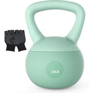 Soft Kettlebell, Safe Strength Training Kettle bell, Cushioned Impact-Resistant Base and Anti-Slip Grip Weight, Kettlebells Set for Home Workouts and Men/Women/Beginners,With Non-slip Gloves
