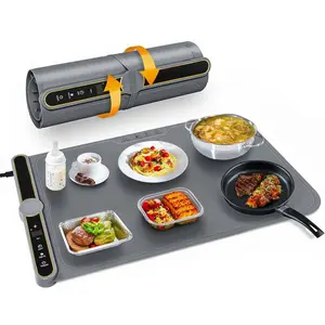 Electric Heating Tray, 1 Count Foldable Food Heating Mat with 5 Temperature Settings, Reusable Heat Resistant Food Warmer for Buffets Party