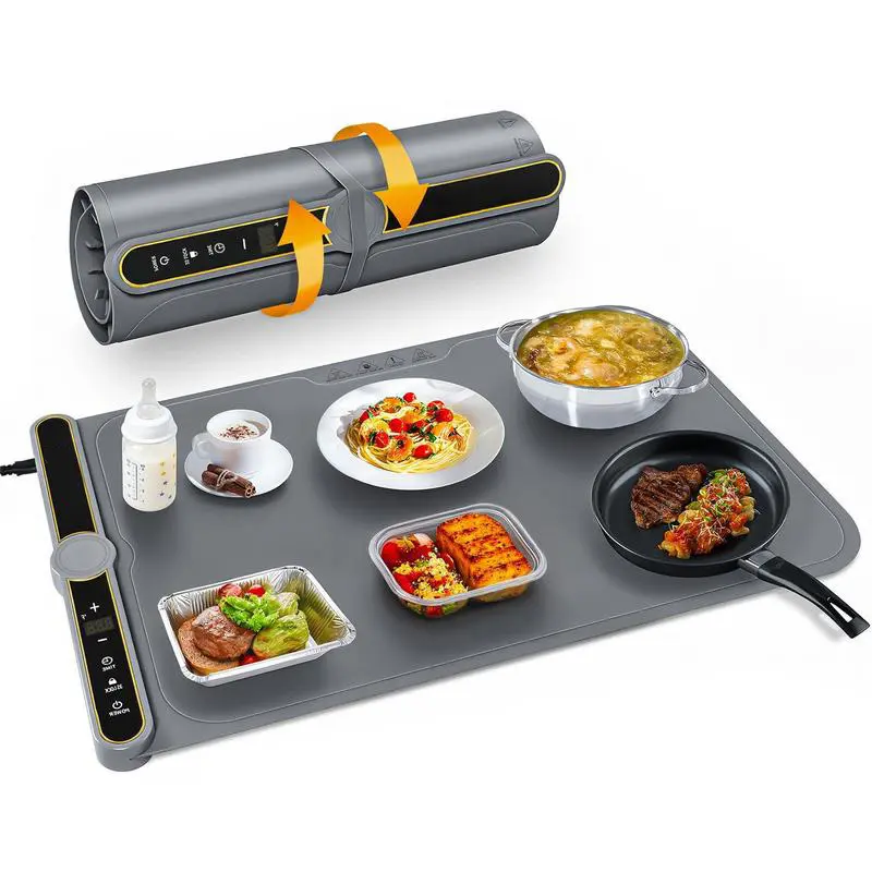 Electric Heating Tray, 1 Count Foldable Food Heating Mat with 5 Temperature Settings, Reusable Heat Resistant Food Warmer for Buffets Party fathersdaygift Food Dehydrator Machine Commercial Ice Machine