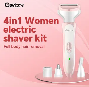 Electric Shaver for Men and Women, 4-in-1 Rechargeable Display Electric Shaver, Facial Hair Remover, Painless Lady Body Shaver, Suitable for Bikini Hair on Nose, Face, Legs, and Arms
