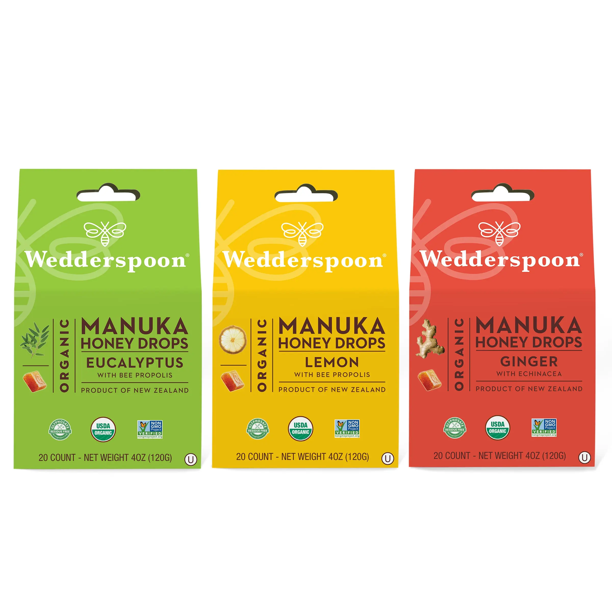 Bee Well Bundle - Variety Pack with Lemon, Ginger, and Eucalyptus flavors