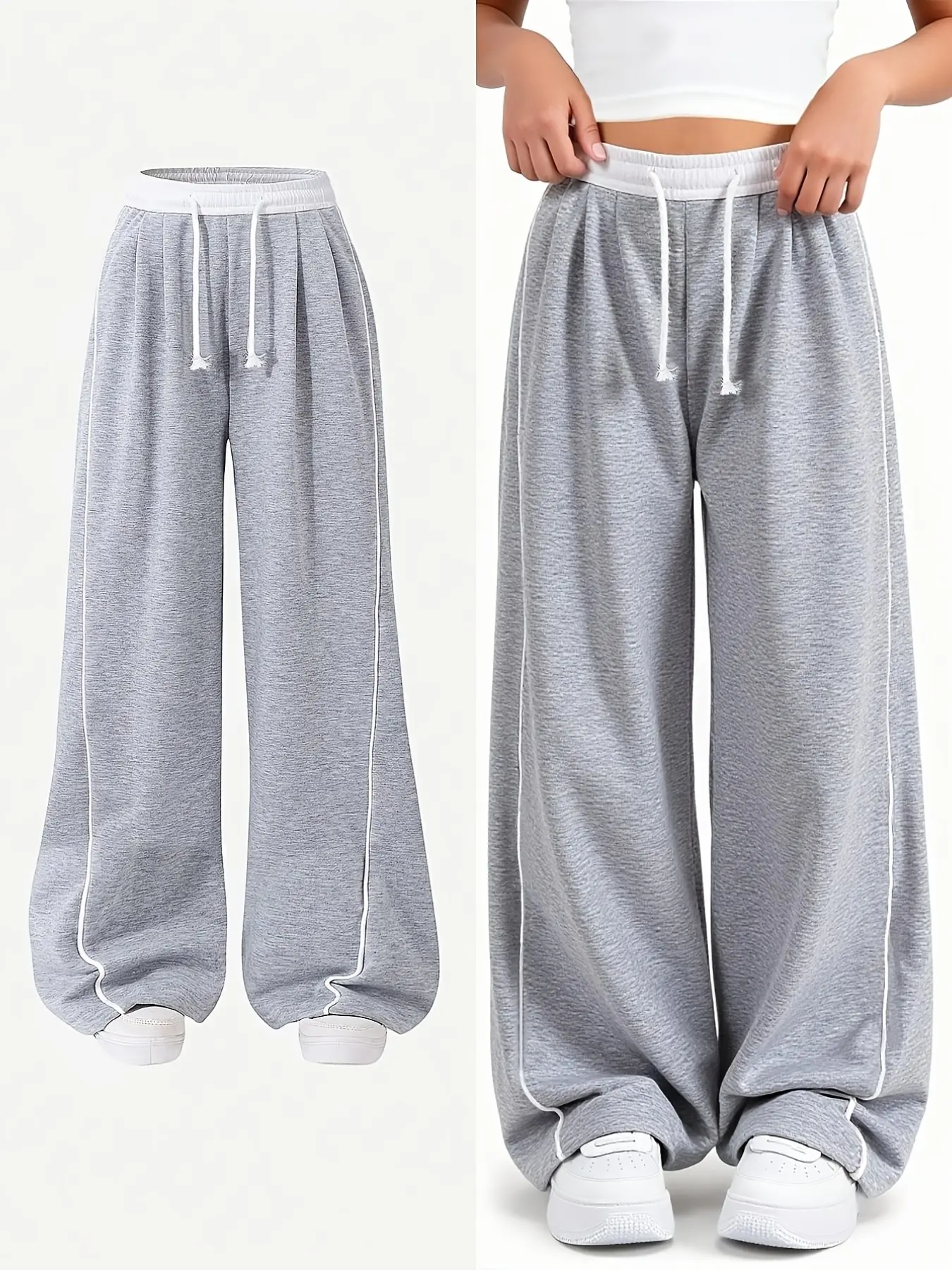 Teen Girls Casual Slim Fit Trousers, Spring and Autumn Wear, Fashionable Long Pants, for 3+ Years Old Girls, Suitable for Home and School