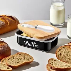 Large Iron Butter Dish with Lid & Built-in Knife Slot - Airtight Silicone Seal, Easy-Clean Butter Keeper - Elegant Countertop Organizer for Kitchen, Dining Table - Perfect Christmas, Halloween, Easter Gift for Butter Lovers (Dishwasher Safe)