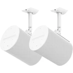 Wall Bracket for Sonos Era 100 Wall Mount & Sonos Era 100 Ceiling Mount – Tilt & Swivel Adjustable Bracket, Wall or Ceiling Mount Install, Space-Saving Design, Metal Heavy Duty, White (2 Pack)