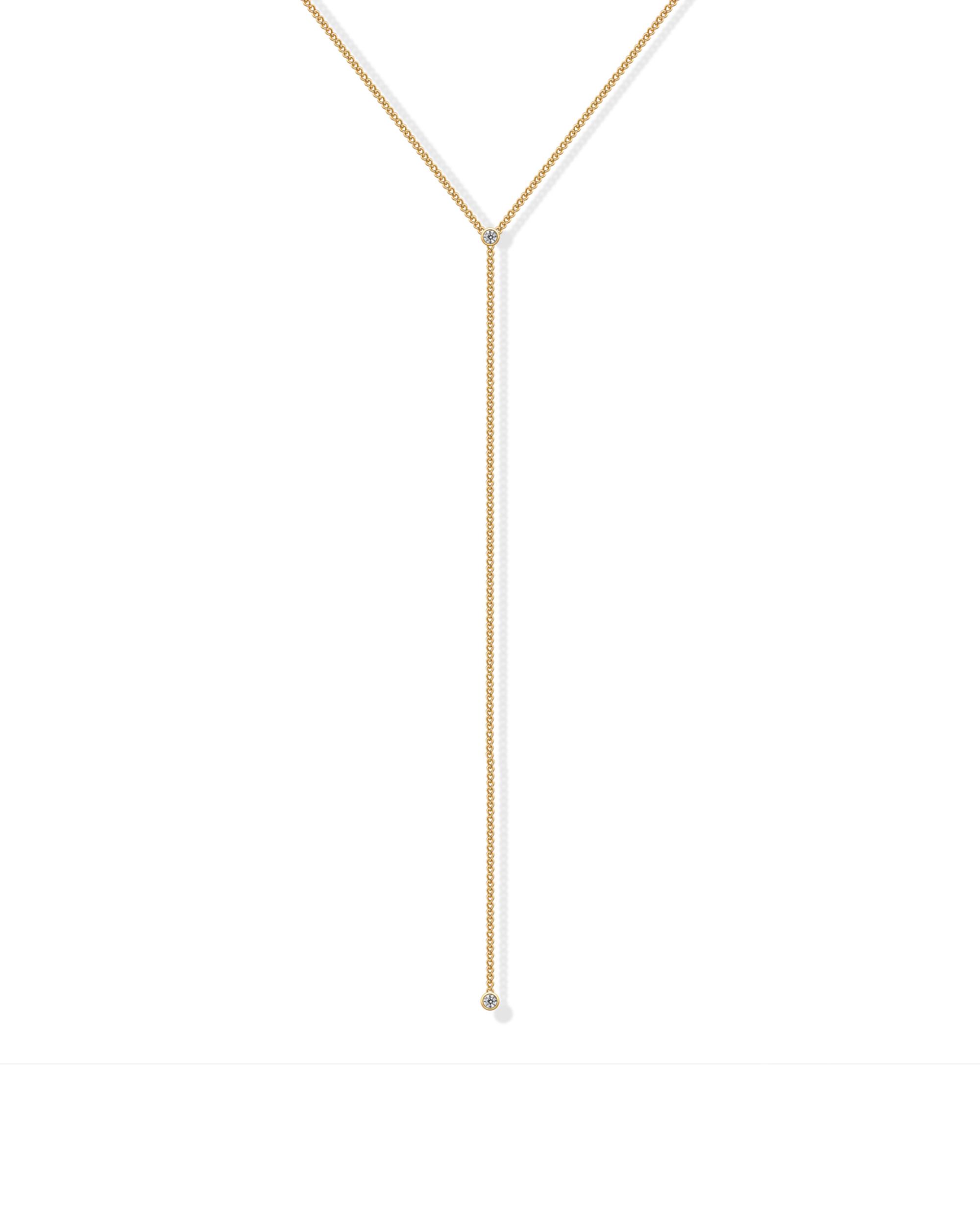 PAVOI 14K Gold Plated Drop Lariat Chain for Women - Gold Cubic Zirconia Long Necklace - Station Star Layered Beaded Y Necklace