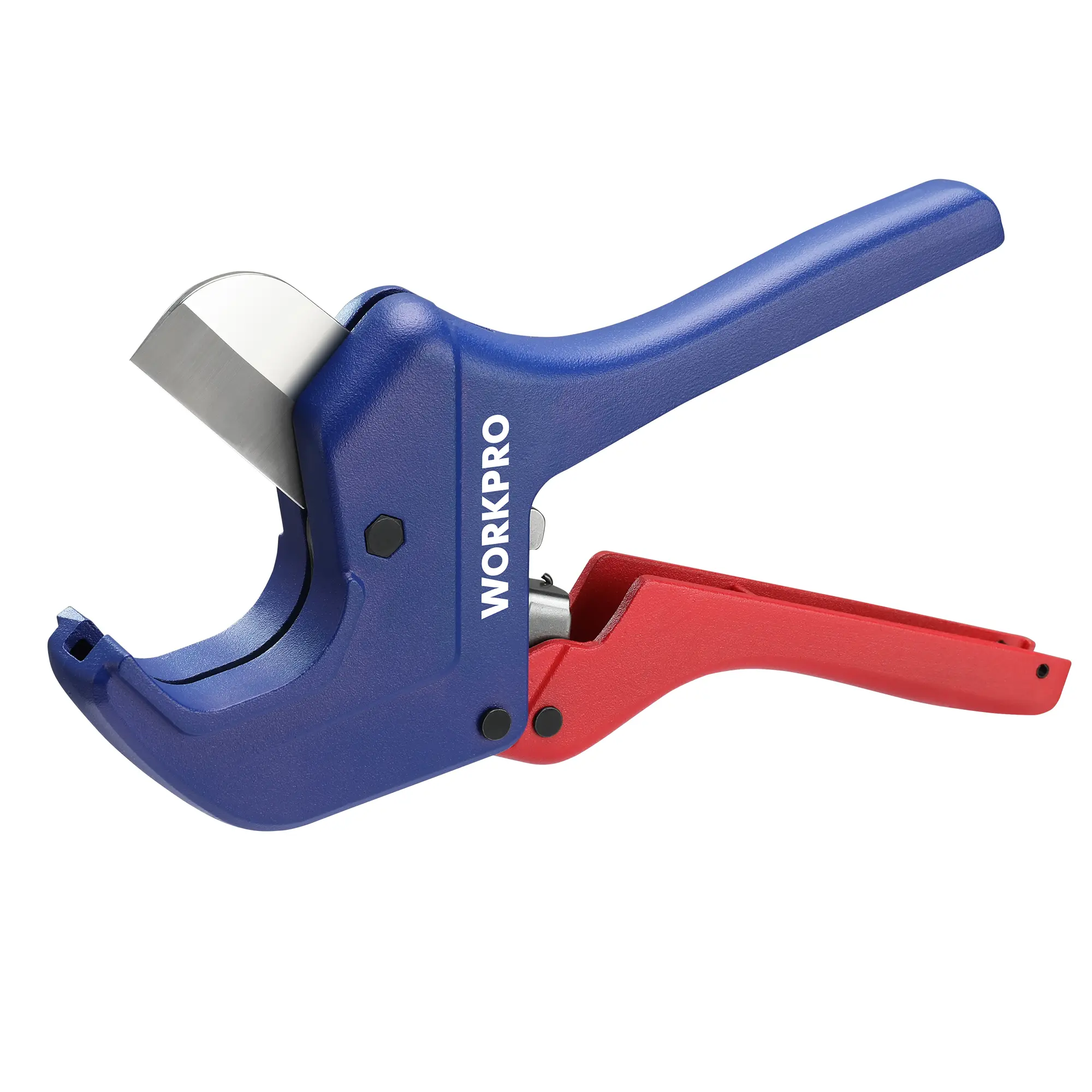 #fathersdaygift WORKPRO Ratchet PVC Pipe Cutter, Up to 1-5/8", Plastic Pipe and Tubing Cutter for PEX, PVC, PPR, and Plastic Hoses, High-quality Aluminum Die-casting Body with Sharp Stainless Steel Blades
