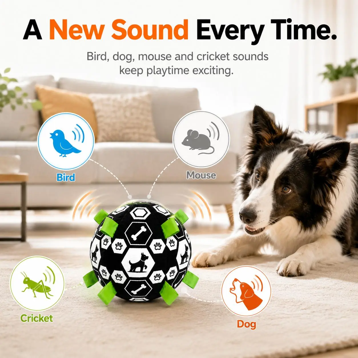 【Black Friday】Interactive Dog Toy Ball - 2026 Soccer Fest Edition Self-Moving Interactive Moving Ball, USB Rechargeable, Durable, Squeaky, for Dogs (Guards Fun When You're Away), Toy Balls, Self-Moving Balls,Christmas gift