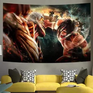 Attack on Titan Tapestry Wall Hanging Anime Tapestry Banner Backdrop Poster Wall Decoration Decoration Mural Kawaii Room Decor Decorative Cotton