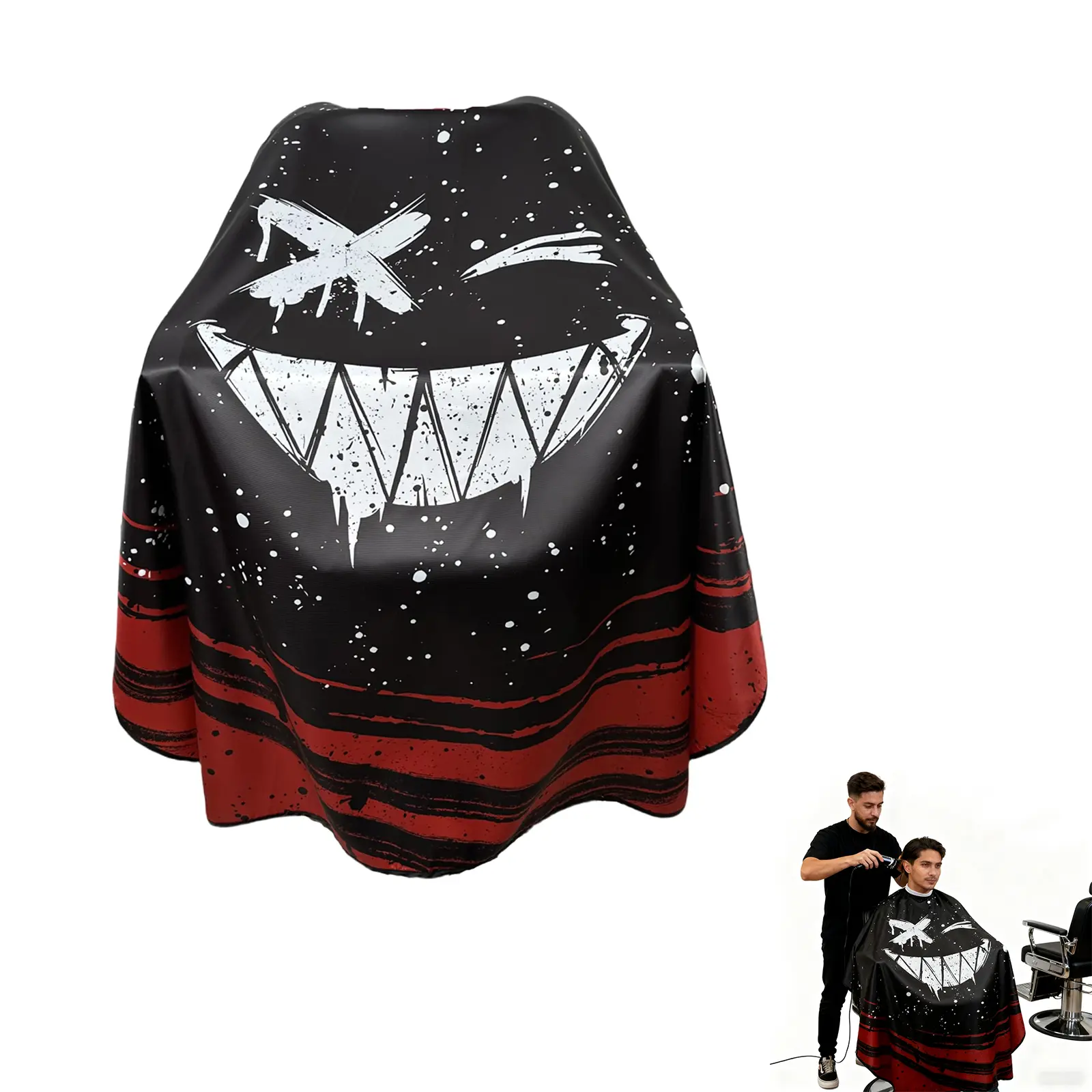 1 Piece Professional Barber Cape - Hair Cutting Cape, Waterproof & Breathable, Adjustable Snap Closure, Ideal for Salons/Styling Shops/Home Hair Tools, Fits Hairdressers, Men, Women & Kids, Barber Equipment, Barber Accessories