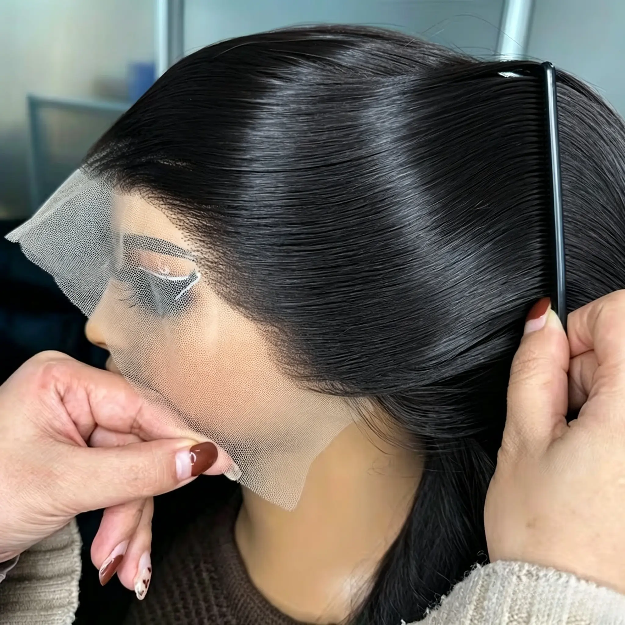 Elegant Straight Lace Front Wig - For Women Human Hair - 13x6 Inch HD Lace - High Temperature Human Hair Hight Density Invisible Lace - Versatile for Festivals, Parties, Weddings, Holidays, Cosplay - Natural Look & Comfort Fi