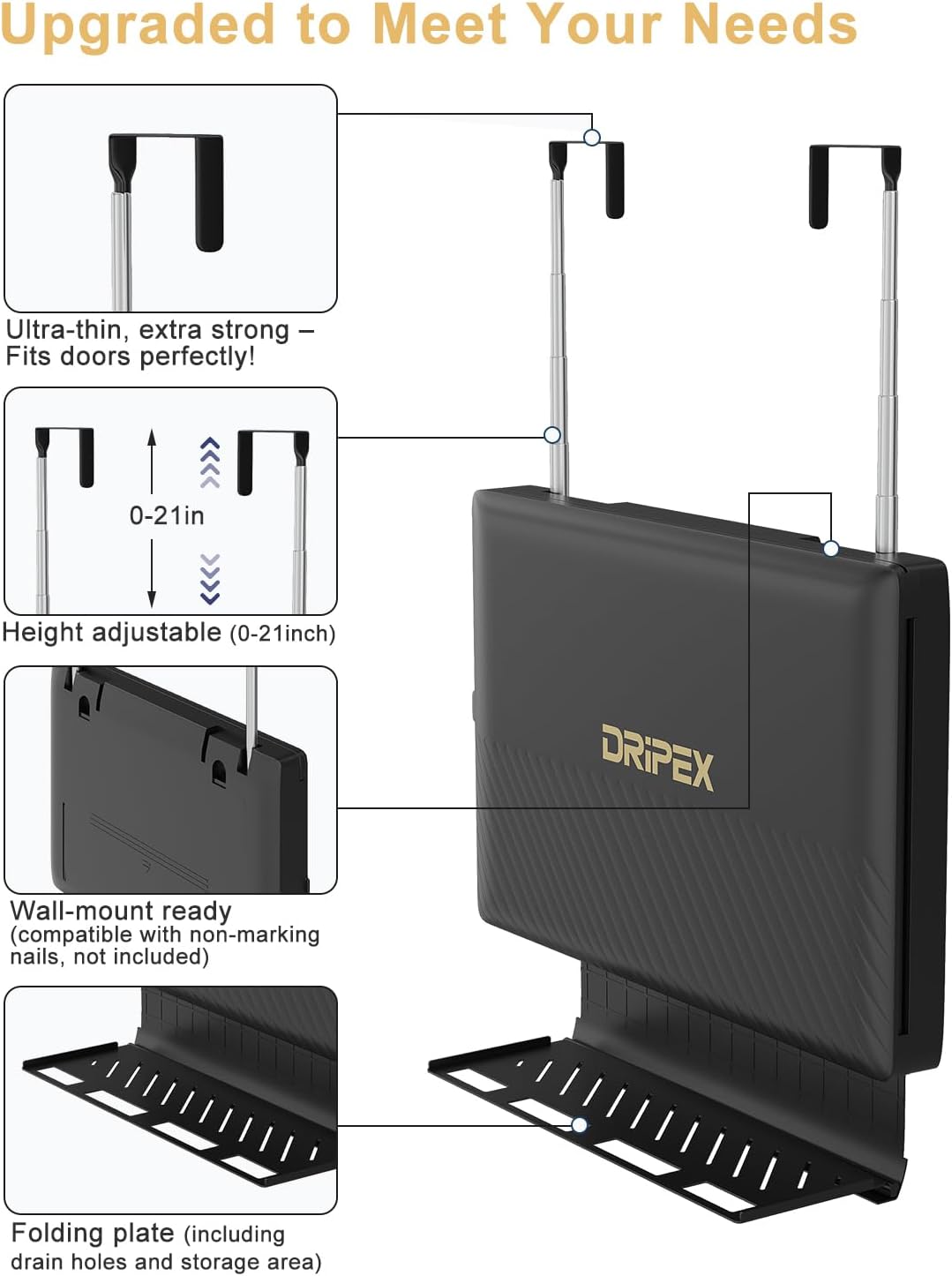 Umitec Adjustable LED Light 3 Way Mirror, Portable Trifold Mirror for Shaving, Grooming, Hair Styling, Dye Hair, Makeup, Braiding, 360 Degree Mirror