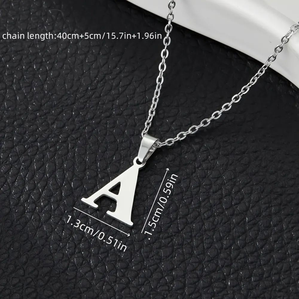 Minimalist Men's and Women's 316L Stainless Steel English Letter Necklaces, Name Necklaces, Birthday Gifts, Fashionable and Popular Initials