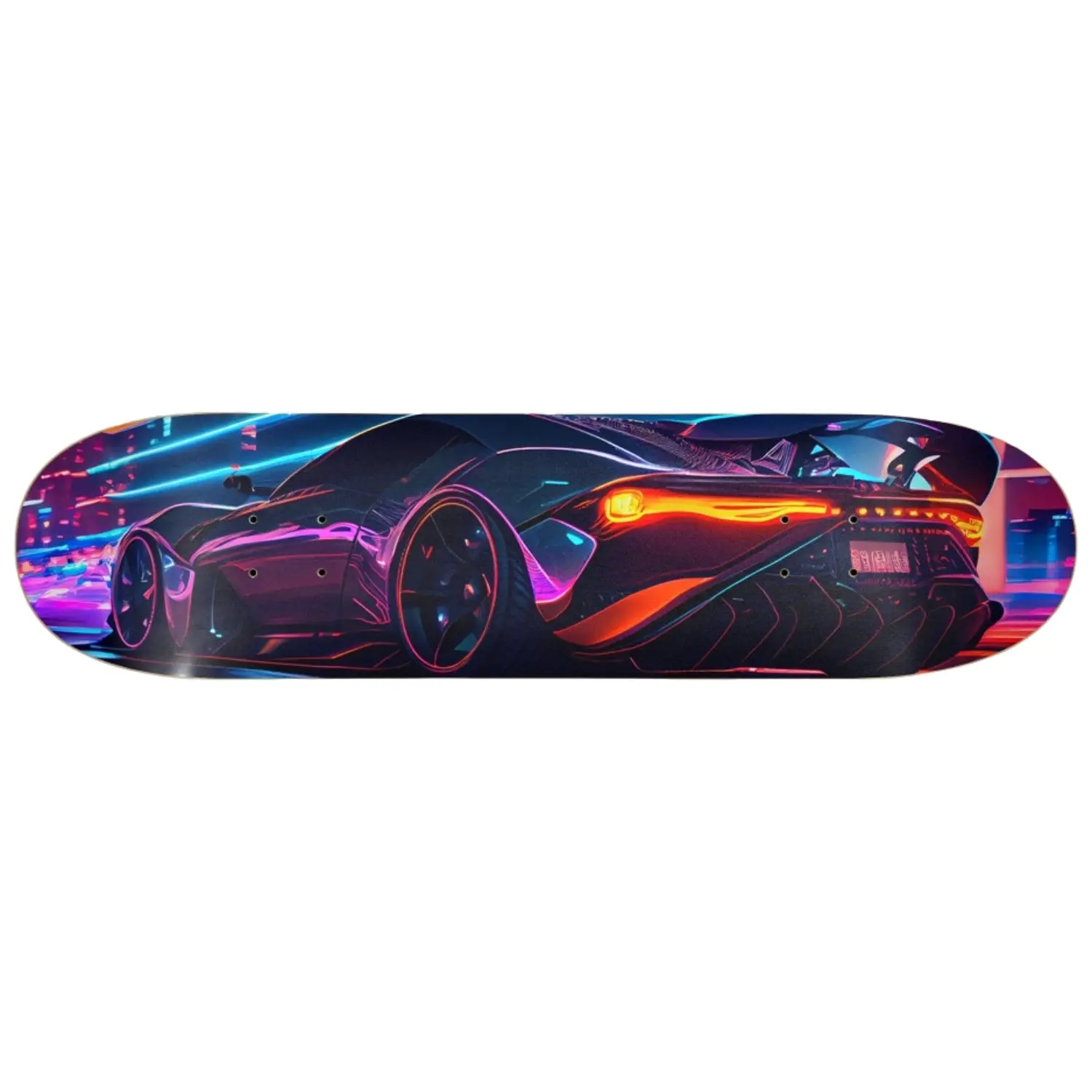 Neon Nights | Skateboard Wall Art