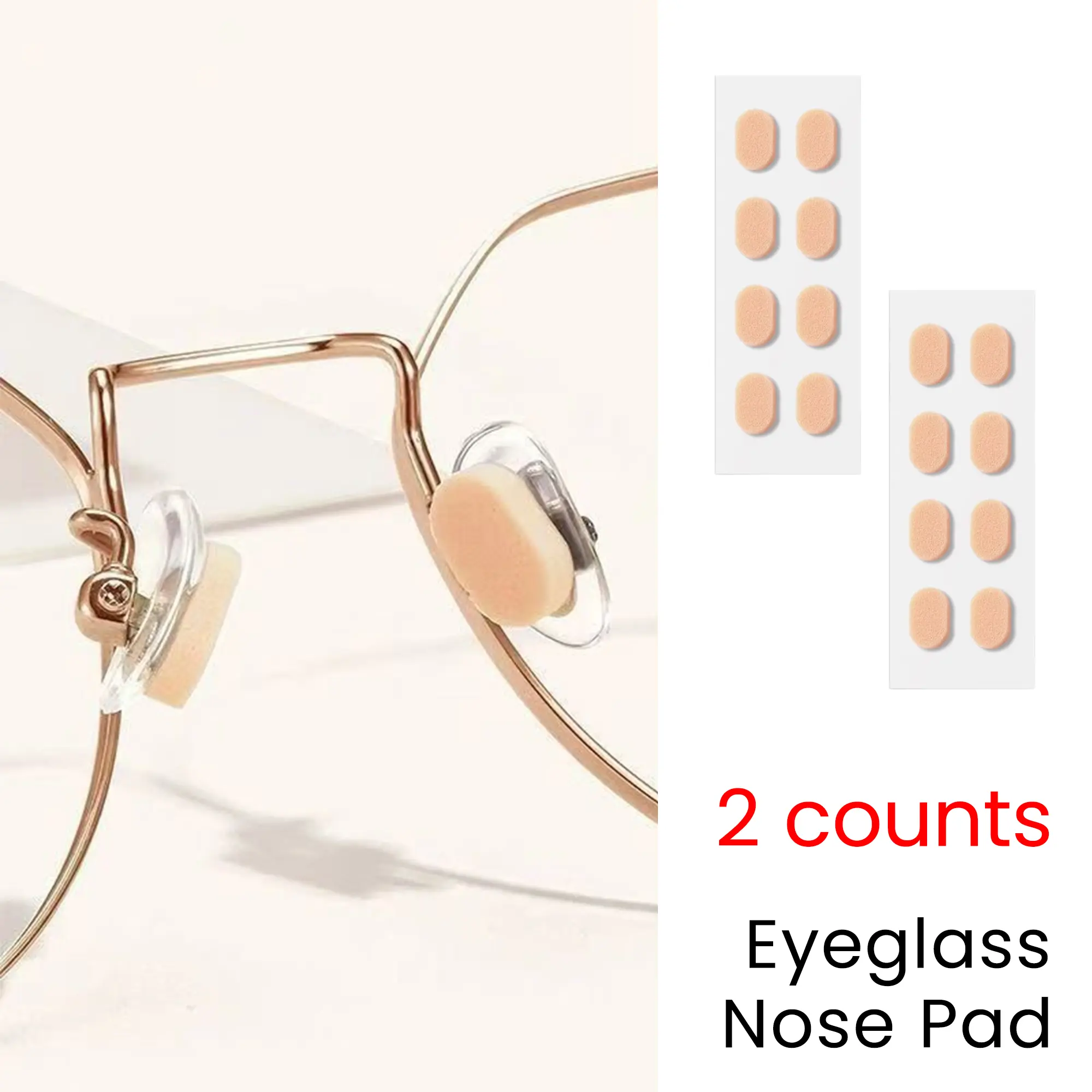 2 Counts Soft Foam Nose Pads, anti-slip and soft, suitable for daily eyeglasses use Plastic Frame Sunglasses