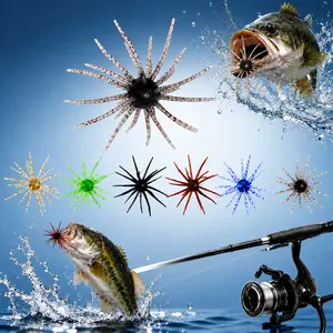 Sea Urchin Shaped Bass Fishing Lures | Simulated PVC Soft Fishing Lure, Silicone Soft Bait for Bream, Bass, Tilapia & Pike, Perfect for Drop Shot Rig