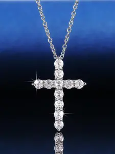 1 PC Romantic Cubic Zirconia Necklace Pendant For Women Valentine's Day Gift Wedding Jewelry Zirconia Cross Pendant