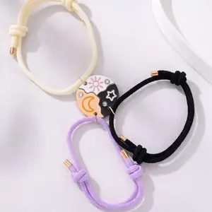New Arrival: "Stars, Moon, and Sun" Three-Piece Split Bracelet Set — Alloy with Enamel Finish — Best Friends & BFF Friendship Bracelets