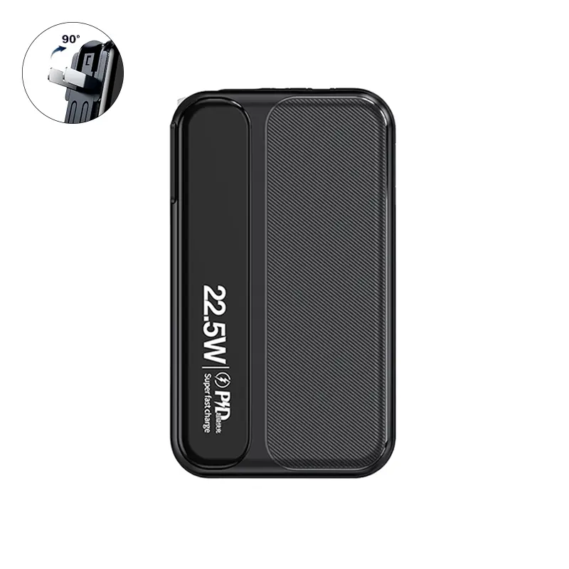 10000mAh Portable Charger with Built-in Cables & Foldable Wall Plug, 22.5W Fast Charging Power Bank for iPhone & Android, Compact Travel Battery Pack tiktokshopbacktoschool Smartphone Usb Multiple Charges Chargeable,back to school,back to school haul