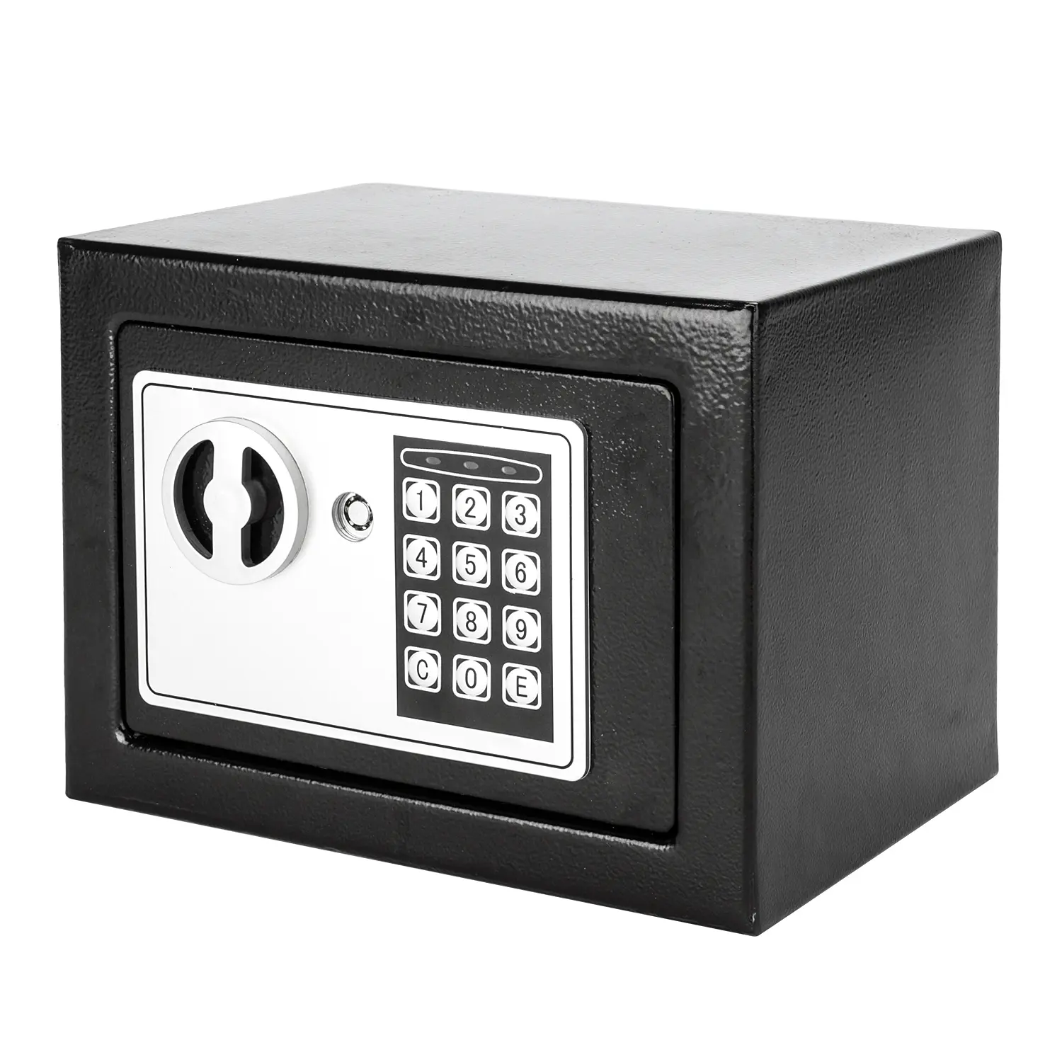Compact Mini Electronic Digital Security Safe Box (8.9x6.5x4.3"), Password Keypad Access with Password Reset & Key Lock, Solid Steel, 4 Batteries Included, for Home & Office Valuables Storage