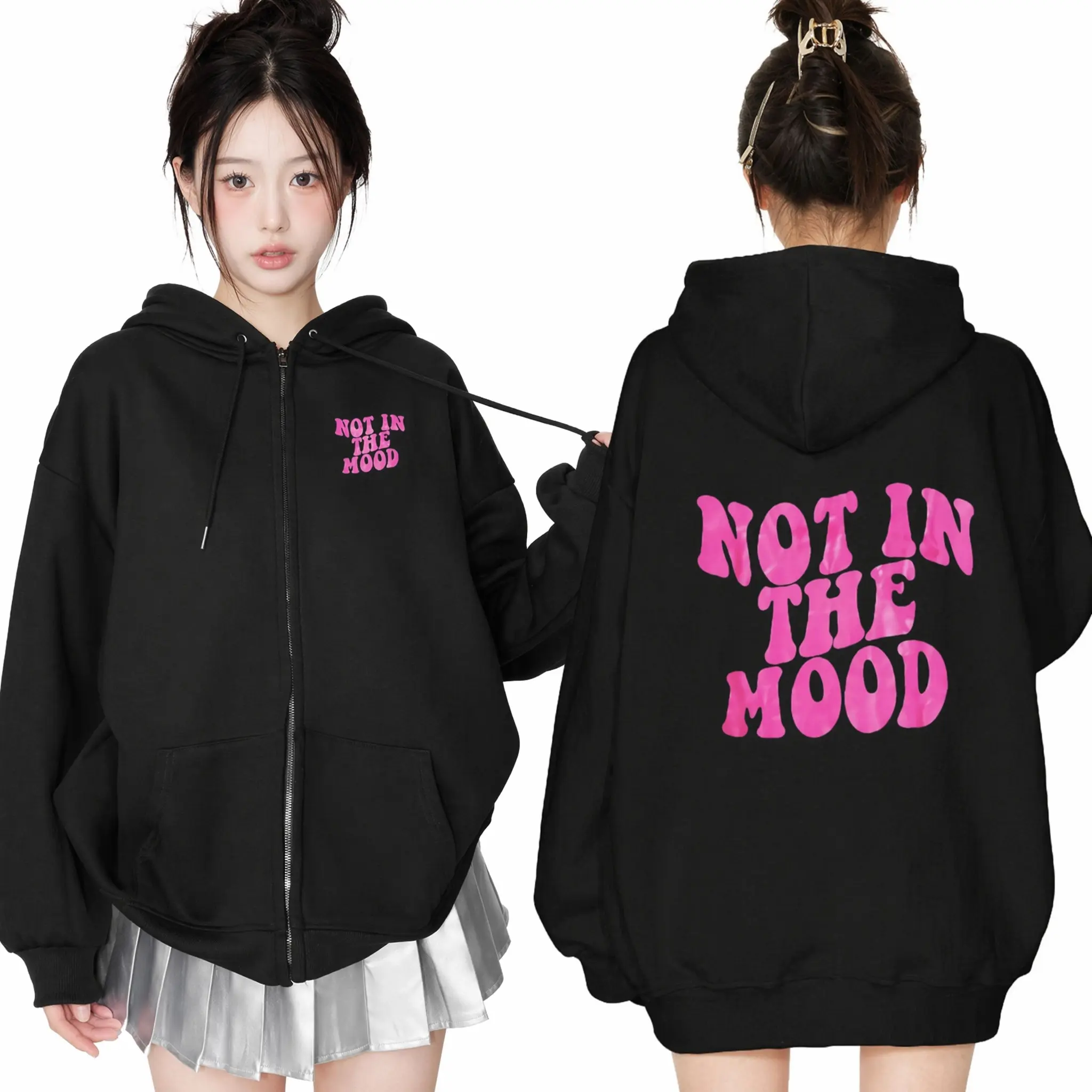 Women's Hooded Neck Polyester Sweatshirt - Relaxed Fit, Comfortable, Everyday Casual Daily Womenswear Top, Machine Wash