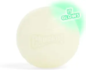 Max Glow Balls - Large 3 Inch Solid Glow in the Dark Bouncy Ball for Dogs Interactive Night Time Fetch Toy Safe Durable Engaging Texture